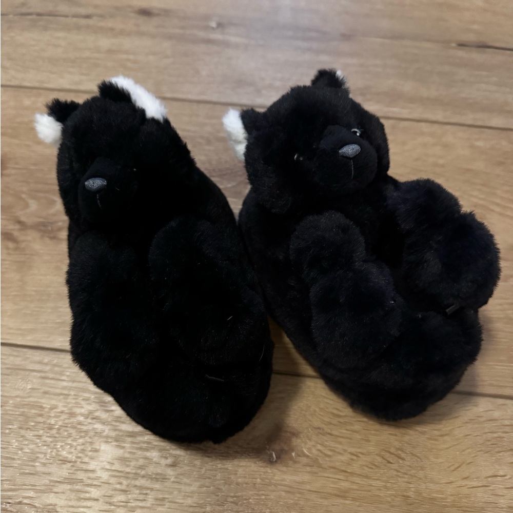 GAP Black Bear Plush Slippers